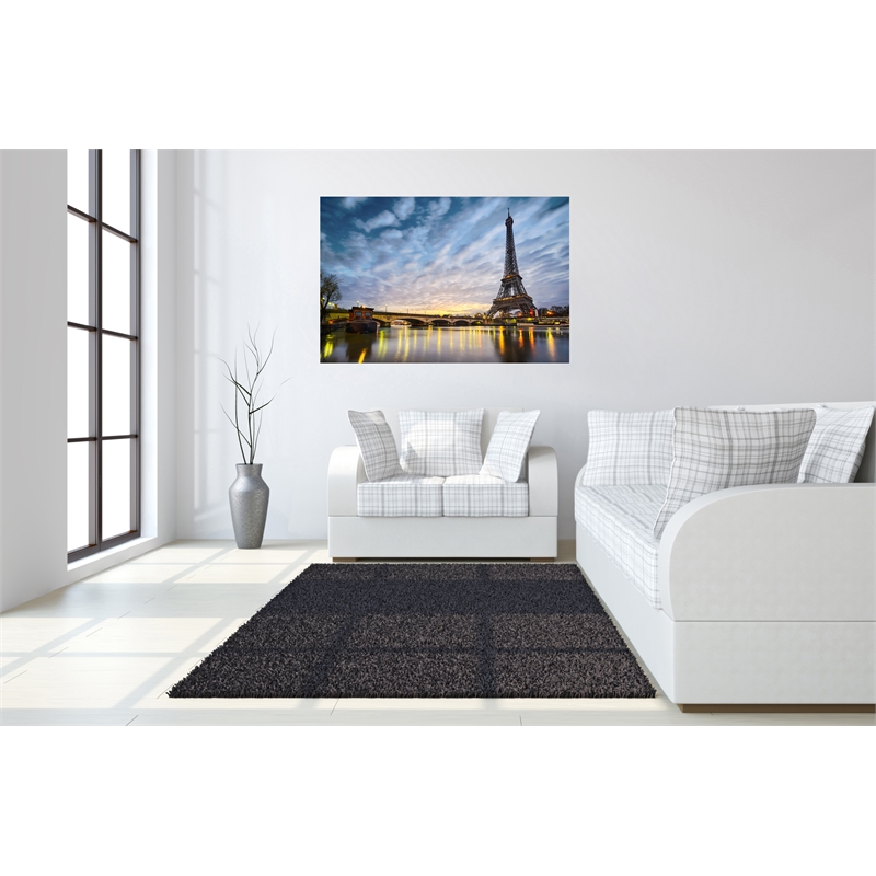 Night in Paris Frameless Tempered Glass Wall Art - 60