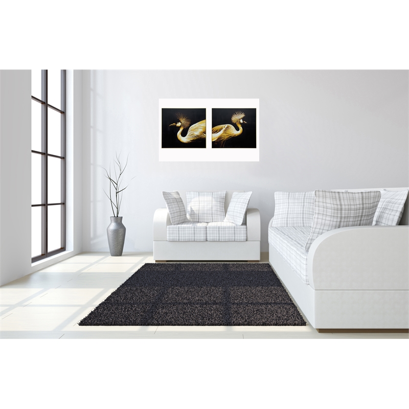 Golden Majesty Crane Pair Canvas Wall Art - 78