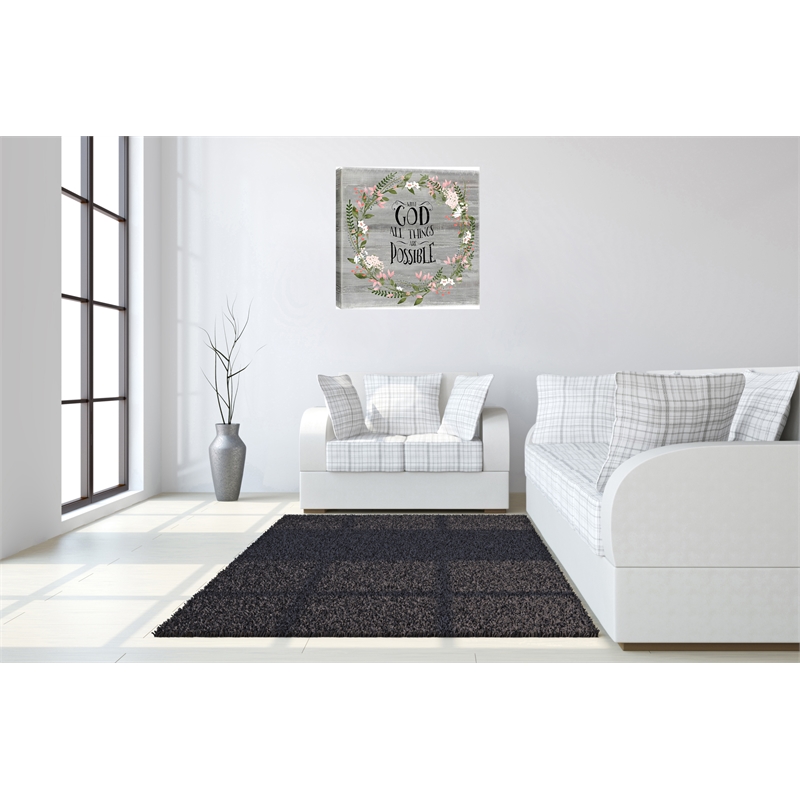 Faithful Floral Inspiration Canvas Wall Art - 24