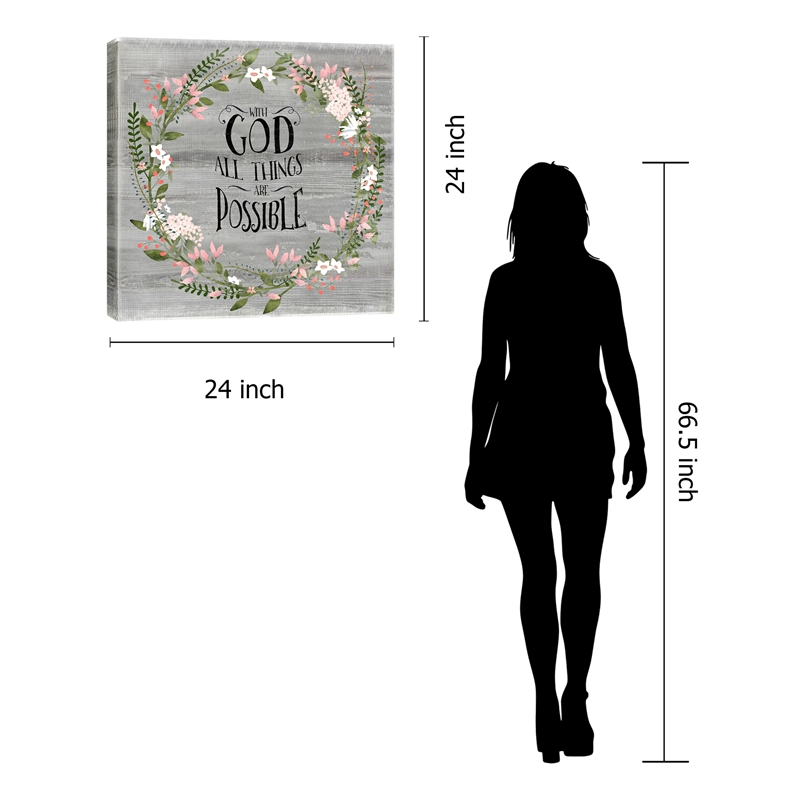 Faithful Floral Inspiration Canvas Wall Art - 24