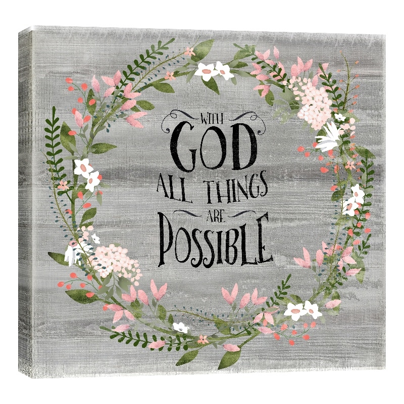 Faithful Floral Inspiration Canvas Wall Art - 24