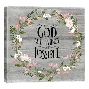 Faithful Floral Inspiration Canvas Wall Art - 24&quot x 24&quot - Multicolor