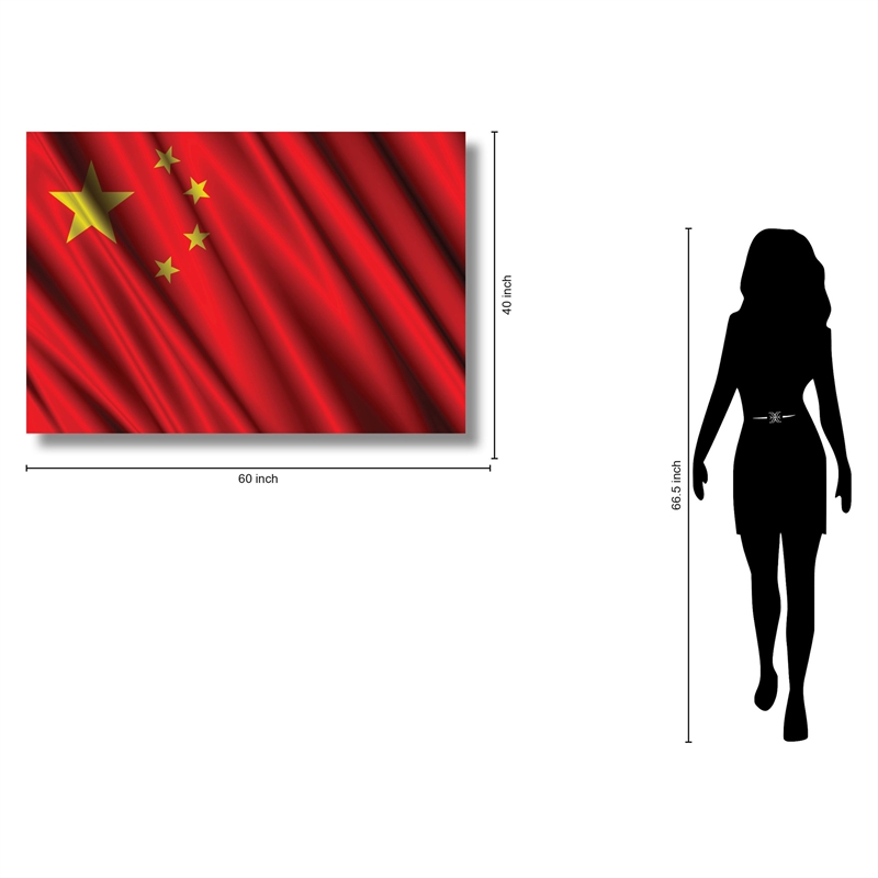 Chinese Flag Frameless Tempered Glass Wall Art - 60