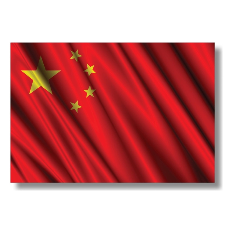 Chinese Flag Frameless Tempered Glass Wall Art - 60