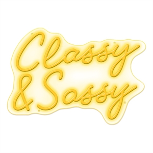 Classy & Sassy Neon Sign - 26&quot x 19&quot - Multicolor - Acrylic - Contemporary