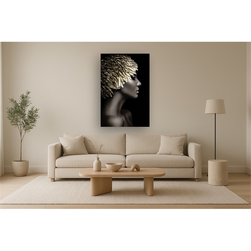 Silent Gold Frameless Tempered Glass Wall Art - 40