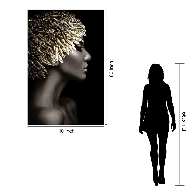 Silent Gold Frameless Tempered Glass Wall Art - 40