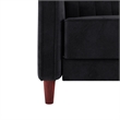 Elara Channel Tufted Transitional Convertible Sofa - Futon in Black Velvet