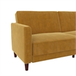 Elara Channel Tufted Transitional Convertible Sofa - Futon in Mustard Velvet