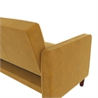 Elara Channel Tufted Transitional Convertible Sofa - Futon in Mustard Velvet