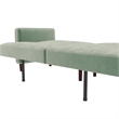 Elara Channel Tufted Transitional Convertible Sofa - Futon in Light Green Velvet