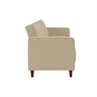 Pin Tufted Transitional Futon in Tan Velvet