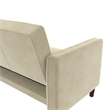 Pin Tufted Transitional Futon in Tan Velvet