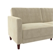 Pin Tufted Transitional Futon in Tan Velvet