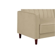 Pin Tufted Transitional Futon in Tan Velvet