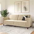 Pin Tufted Transitional Futon in Tan Velvet