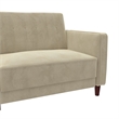 Pin Tufted Transitional Futon in Tan Velvet