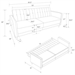 Pin Tufted Transitional Futon in Tan Velvet