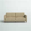 Pin Tufted Transitional Futon in Tan Velvet