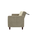 Pin Tufted Transitional Futon in Tan Velvet