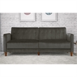 Pin Tufted Transitional Futon in Gray Velvet