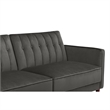 Pin Tufted Transitional Futon in Gray Velvet