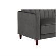 Pin Tufted Transitional Futon in Gray Velvet