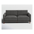 Pin Tufted Transitional Futon in Gray Velvet