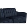 Pin Tufted Transitional Futon in Blue Velvet