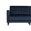 Pin Tufted Transitional Futon in Blue Velvet