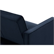 Pin Tufted Transitional Futon in Blue Velvet