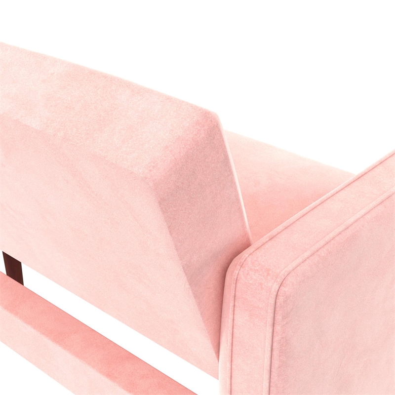 Elara Channel Tufted Transitional Convertible Sofa - Futon in Pink Velvet