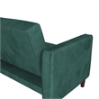 Elara Channel Tufted Transitional Convertible Sofa - Futon in Emerald Green Velvet