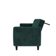 Elara Channel Tufted Transitional Convertible Sofa - Futon in Emerald Green Velvet