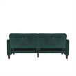 Elara Channel Tufted Transitional Convertible Sofa - Futon in Emerald Green Velvet