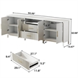 Modern Fluted TV Stand for TVs up to 100 Inch White