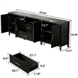 Modern Fluted TV Stand for TVs up to 100 Inch Black