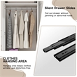 Large Armoire Closet with 4 Drawers & Hanging Rod White