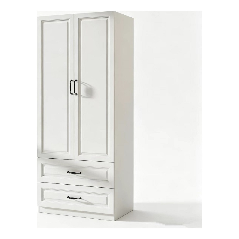 Armoire Wardrobe Closet with 2 Doors & 2 Drawers White