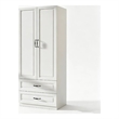 Armoire Wardrobe Closet with 2 Doors & 2 Drawers White