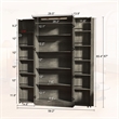 Farmhouse Pantry Cabinet with LED Light & Barn Doors Dark Gray Wood