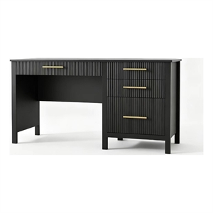 53.5&quot Executive Desk with 4 Drawers & File Cabinet Black