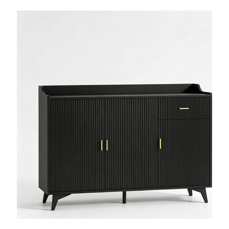 Modern Sideboard Buffet Cabinet with Adjustable Shelves Black