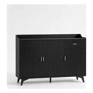 Modern Sideboard Buffet Cabinet with Adjustable Shelves Black