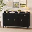 Modern Sideboard Cabinet with 4 Doors & 2 Drawers Black