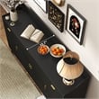 Modern Sideboard Cabinet with 4 Doors & 2 Drawers Black