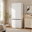 Modern Wardrobe Armoire with Hanging Rod for Bedroom White