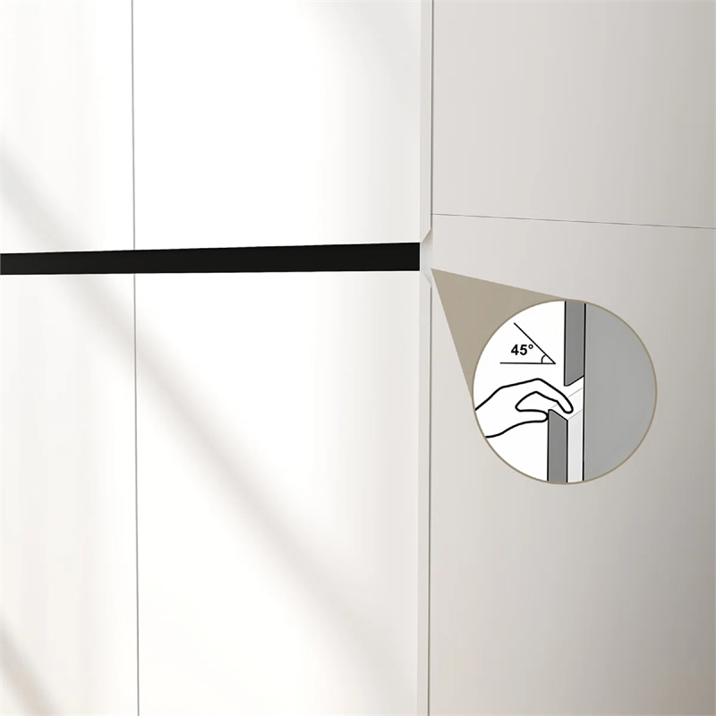 Modern Wardrobe Armoire with Hanging Rod for Bedroom White