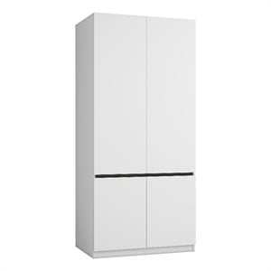 Modern Wardrobe Armoire with Hanging Rod for Bedroom White