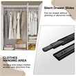Modern 3-Door Wardrobe Armoire with 2 Drawers & Hanging Rods White